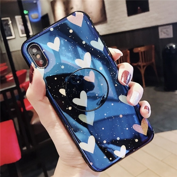 *NEW iPhone X/XS/7/8/Plus Heart/Star Case W/Holder - Picture 4 of 8